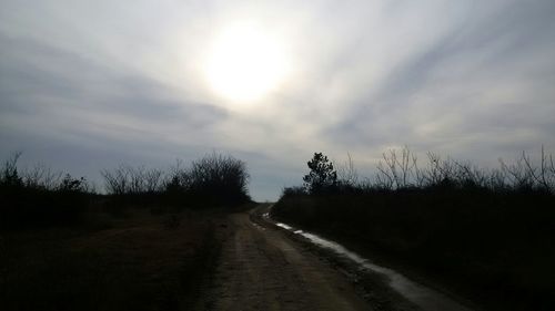 Road passing through field