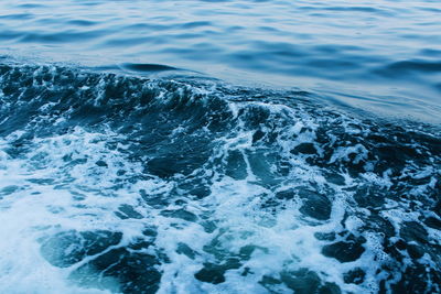 High angle view of sea waves