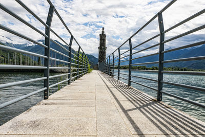 View of bridge against cloudy sky