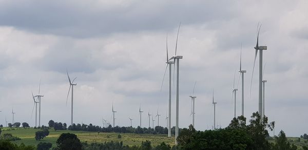 Panoramic view of field against sky