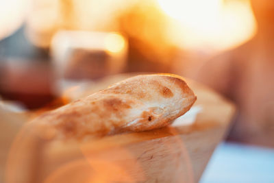 Close-up of bread on table