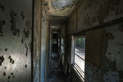 Interior of abandoned train