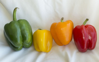 Close-up of multi colored bell peppers