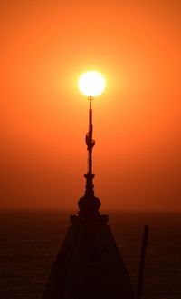 Scenic view of sea at sunset