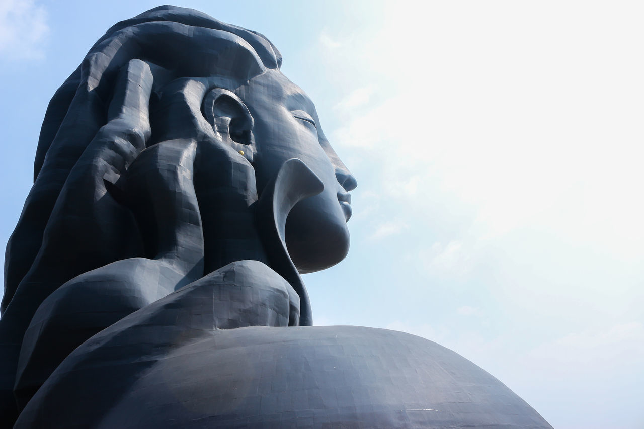 LOW ANGLE VIEW OF BUDDHA STATUE