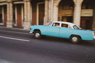 Vintage car on road