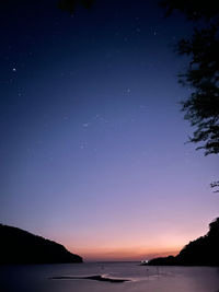 Scenic view of sea against the twilight.