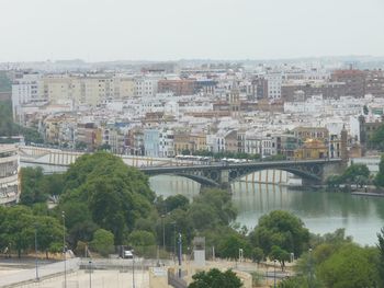 Bridge over river in city