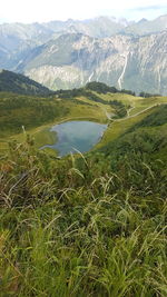 Scenic view of landscape and mountains