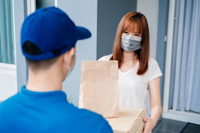 Portrait of woman working