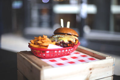 Close-up of served food