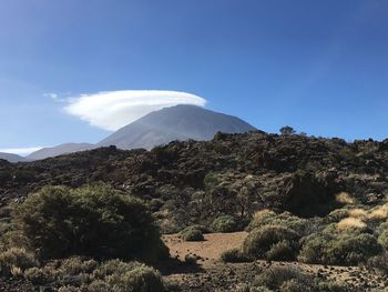 Scenic view of mountains against clear sky