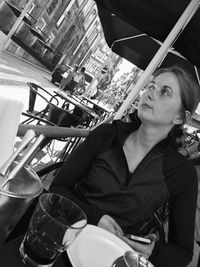 Young woman looking away