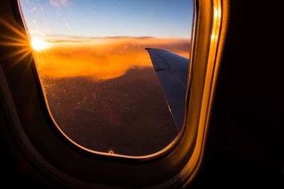 Close-up of airplane window