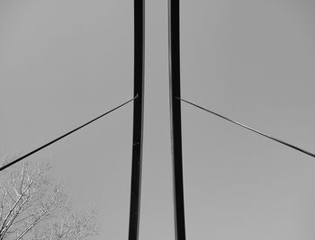 Low angle view of cables against clear sky