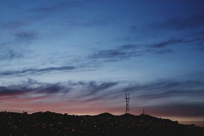 View of cityscape at sunset