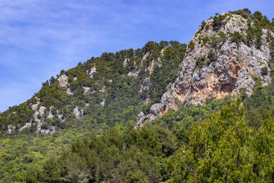 Scenic view of rocky mountains against sky