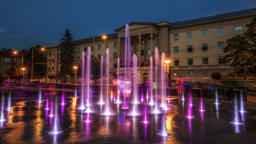 Illuminated city at night