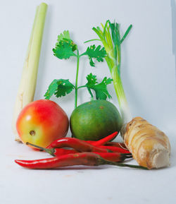 Close-up of fruits on table