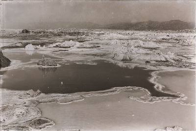 High angle view of beach against sky