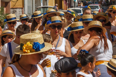 People on street in city