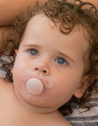 Close-up portrait of cute baby