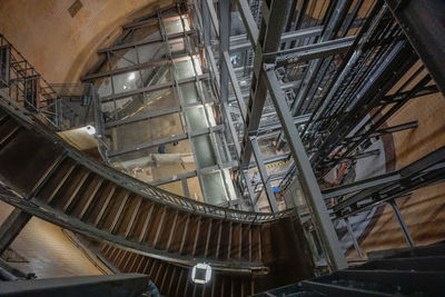 Low angle view of ceiling of abandoned building