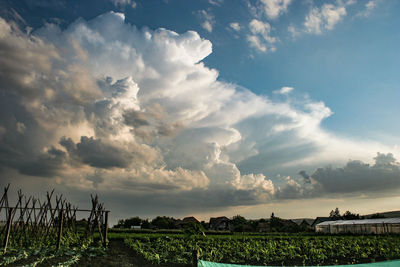 Thunderstorm moves over the countryside in transylvania, romania