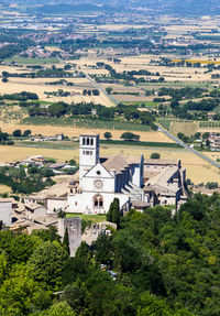 High angle view of townscape against sky