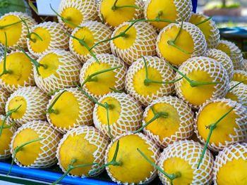 High angle view of fruits for sale in market