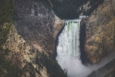 Scenic view of waterfall in forest