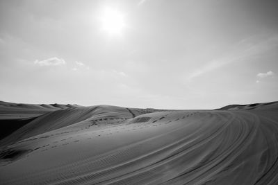 Scenic view of desert against sky