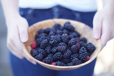 Close-up of hand holding fruits
