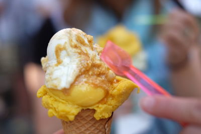 Close-up of ice cream cone