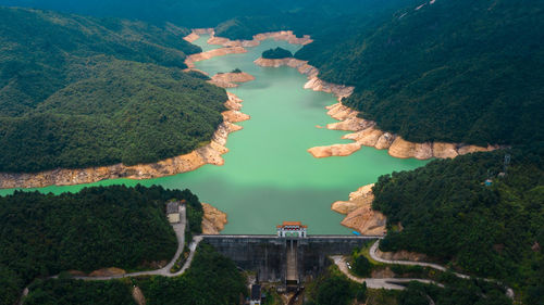 High angle view of river