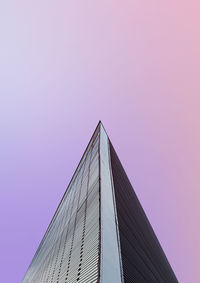 Low angle view of modern building against clear sky