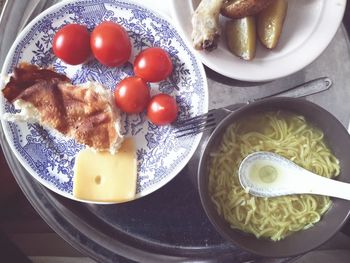 Close-up of food served in plate