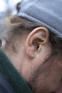 Close-up of man ear