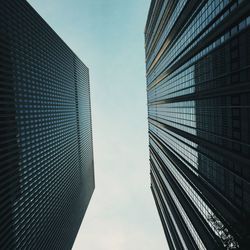 Low angle view of modern building against sky