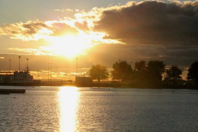 Scenic view of sunset over sea