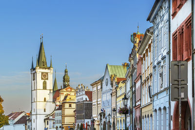 Historic houses on main square in litomerice, czech republic