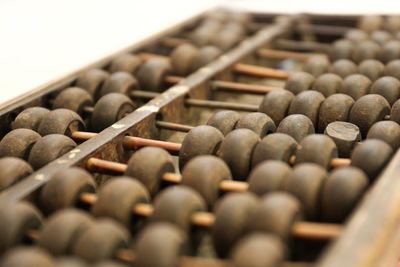 Close-up of abacus on table
