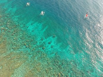 High angle view of rippled water in sea