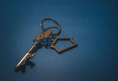 High angle view of key on table