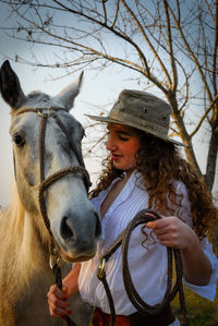 Woman wearing hat