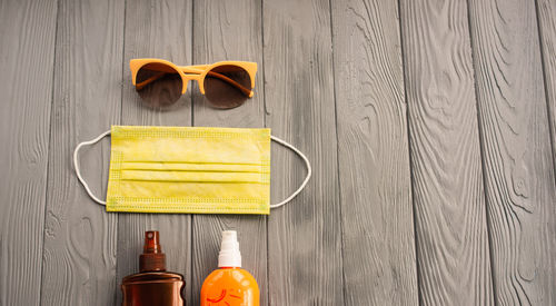 High angle view of sunglasses on table