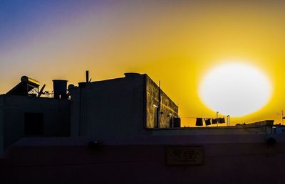 Built structure at sunset