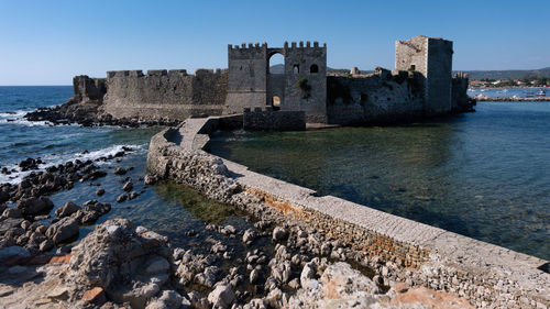 Methoni castle, view of fort against sky