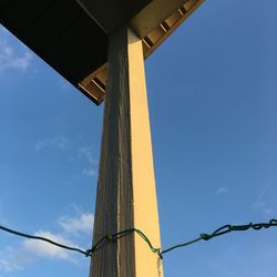 Low angle view of building against blue sky