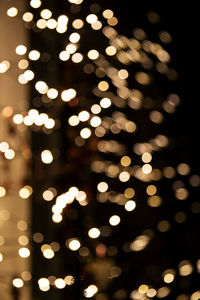 Defocused image of illuminated christmas lights